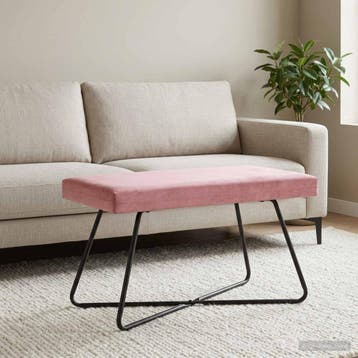 vidaXL Bank Roze 80 x 40 x 45 cm fluweel, Huis en Inrichting, Banken | Bankstellen, Verzenden, Nieuw, Stof