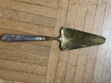 Taartmes - .950 zilver - Franse taartlepel gegraveerd in, Antiek en Kunst