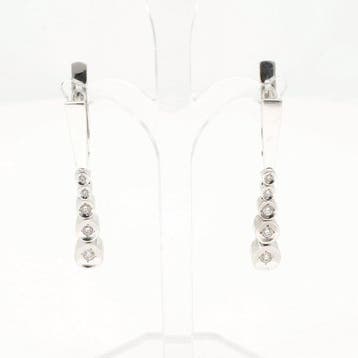 Oorbellen - 14 karaat Witgoud Diamant (Natuurlijk), Sieraden, Tassen en Uiterlijk, Oorbellen, Nieuw