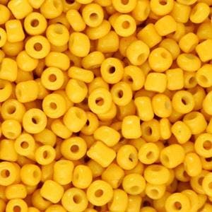 20  gram Glaskralen Rocailles 8/0 (3mm) Freesia yellow, Ophalen of Verzenden, Nieuw, Kraal