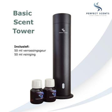 Geurmachine MET aroma - Basic Scent Tower zwart tot 50 m², Ophalen of Verzenden, Nieuw, Zwart