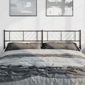 vidaXL Vervangend hoofdbord 180 cm metaal zwart, Verzenden, Nieuw, Zwart, Metaal