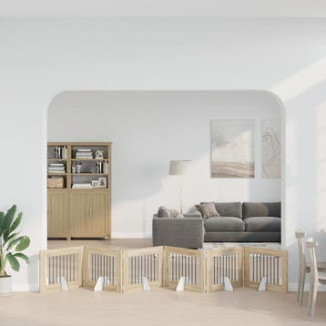 vidaXL Opvouwbaar hondenhek met standaards 6 st Sonoma Eiken, Verzenden, Nieuw