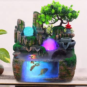 Tafel Waterfontein met Waterval en LED Vernevelaar, Verzenden, Nieuw in verpakking