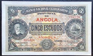 Angola. - 5 Escudos 1921 - Pick 57 (Zonder minimumprijs)