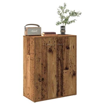 vidaXL Dressoir 60x30x75 cm bewerkt hout oud houtkleurig, Huis en Inrichting, Kasten | Dressoirs, Verzenden, Nieuw, 50 tot 100 cm