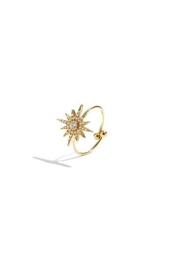 Goudlief Verstelbare ring met vallende ster en steentjes, Overige materialen, Verzenden, Nieuw, Dame