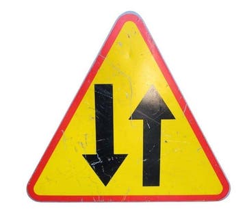 Gedeelte van de rijbaan met verkeer in twee richtingen -, Antiek en Kunst