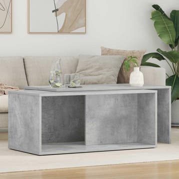 vidaXL Koffietafel Set 2 st Beton Grijs 90 x 48 x 40 cm, Verzenden, Nieuw, Overige houtsoorten, Minder dan 50 cm