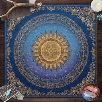 Barokke Gouden Zon Mandala Tarotkleed - Art Nouveau Design v, Verzenden