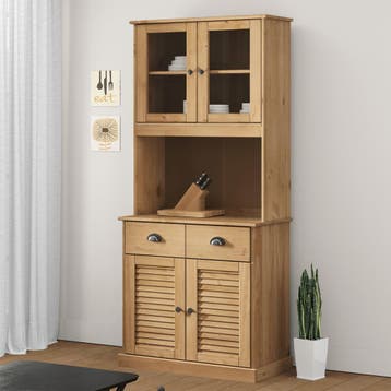vidaXL buffetkast VIGO 78x40x175 cm massief grenenhout, Huis en Inrichting, Kasten | Buffetkasten, Verzenden, Nieuw, 50 tot 100 cm