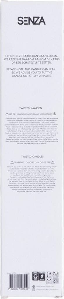 SENZA Twisted Dinerkaarsen Grijs 2 stuks, Ophalen of Verzenden, Nieuw