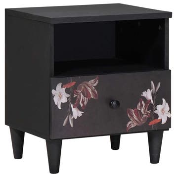 vidaXL Nachtkastje met lade Bruin 40 x 33 x 46 cm Massief, Minder dan 45 cm, Verzenden, Nieuw, Minder dan 55 cm