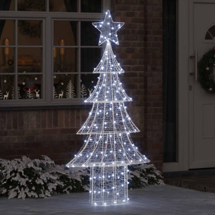 vidaXL Kerstboom met 240 LED Koudwit 180 cm Acryl, Diversen, Kerst, Nieuw, Verzenden