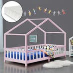 Kinderbed Treviolo met matras 90x200 cm roze en wit, Verzenden, Nieuw