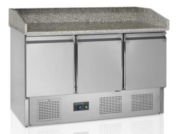 RVS Pizzawerkbank | Marmer blad | 137 x 70 x 100 cm, Verzenden, Nieuw in verpakking