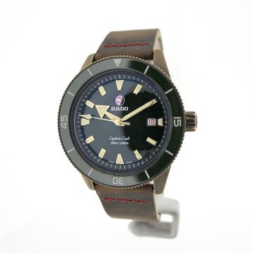 Rado Captain Cook Automatic ‘Bronze’ R32504317; Automati, Ophalen of Verzenden, Zo goed als nieuw, Leer, Overige merken