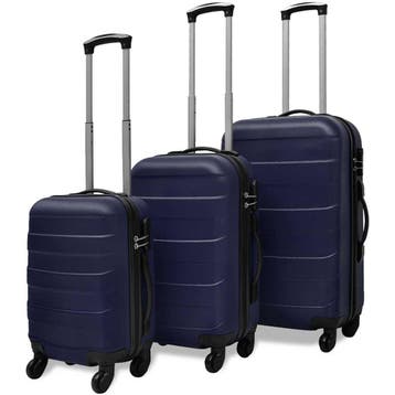 vidaXL 3-delige Kofferset hard 45,5/55/66 cm blauw, Sieraden, Tassen en Uiterlijk, Verzenden, Nieuw