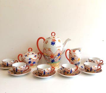 Koffieservies voor 6 (15) - Porselein - Japanse porseleinen