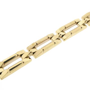 8 karaat Bismarck schakelarmband, Ophalen of Verzenden, Gebruikt, Geel, Goud