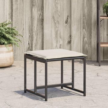 vidaXL Tuinkrukken met kussens 4 st poly rattan zwart, Verzenden, Nieuw, Rotan