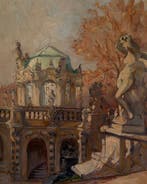 Rudolf Pöschmann (1878-1954) - Nymphenbad Zwinger Dresden, Antiek en Kunst