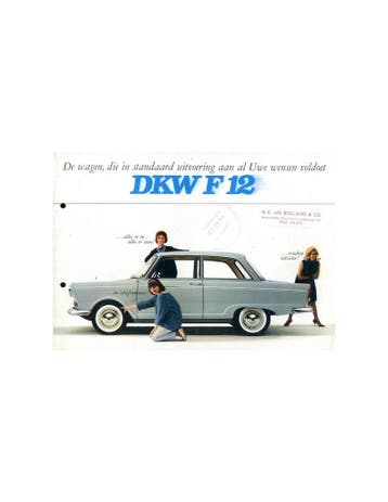 1963 DKW F12 BROCHURE NEDERLANDS, Nieuw, Author