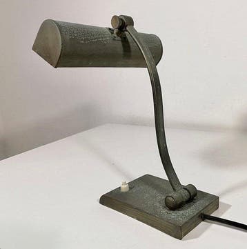 Tafellamp - Art Déco 1930: Notary Lamp - Brons, Messing -, Antiek en Kunst