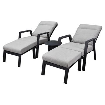 Barolo lounge balkonset 5 delig verstelbaar antraciet, Ophalen of Verzenden, Nieuw, Aluminium