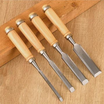 Professionele Houtsnijbeitel Set (4 stuks) - 6/12/18/24mm, C, Verzenden