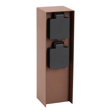 Tuinstopcontact Charge 2 corten dubbel buitenstopcontact, Verzenden, Nieuw, Bruin, Modern