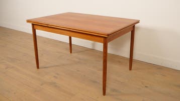 Vintage eettafel | teak | Uitschuifbaar | 126 cm, Huis en Inrichting, Ophalen of Verzenden, Nieuw