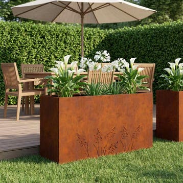 vidaXL Plantenbak Roestkleurig 100 x 20 x 49 cm weervast, Verzenden, Minder dan 60 cm, Nieuw, Metaal