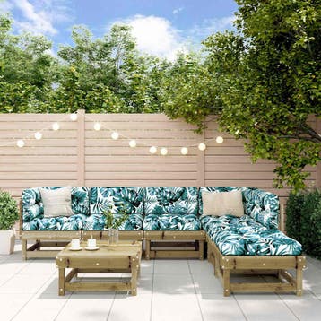 vidaXL 7-delige Loungeset geïmpregneerd grenenhout, Verzenden, Nieuw, 7 zitplaatsen, Loungeset