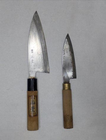 Keukenmes - Staal, Hout - Japan - Traditionele Wa-deba- en