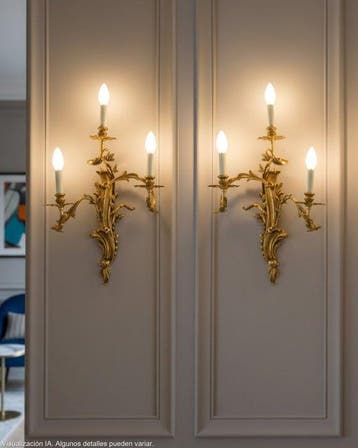 Wandlamp (2) - Brons - Koppel, goudkleurig brons