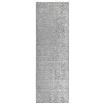 vidaXL Vloerkleed Grijs 80 x 200 cm 100% Polyester 3 mm, Verzenden, Nieuw, Grijs