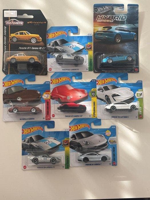 Hot Wheels, Majorette 1:64 - Model sportwagen (8) -, Hobby en Vrije tijd, Modelauto's | 1:5 tot 1:12