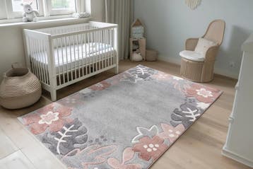 Kindervloerkleed | Happy | Bloemen | Multikleur | 160x230 cm, Verzenden, Nieuw