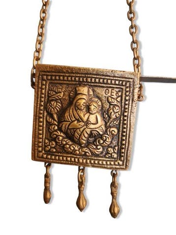 Zeldzame Orthodoxe Reliekhouder / Schuifdoos-Hanger - Sint