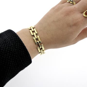 Gouden Bismarck schakelarmband, Ophalen of Verzenden, Gebruikt, Goud, Goud