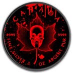 Canada. 5 Dollars 2018 1oz Canadian Silver Maple Leaf Blood