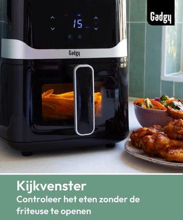 2dekans | Gadgy Airfryer 5L met Kijkvenster – 1400W –, Ophalen of Verzenden, Zo goed als nieuw