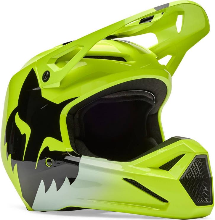 FOX V1 Youth Shield Geel Kinder Crosshelm, Motoren, Kleding | Motorhelmen, Heren, Nieuw met kaartje, Overige merken, Offroadhelm