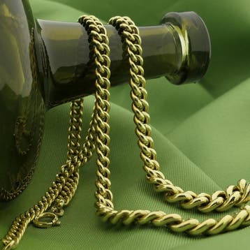 Gouden gourmetschakel collier (Ketting), Ophalen of Verzenden, Gebruikt, Overige kleuren, Goud