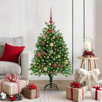 vidaXL Kerstboom met 150 LED met standaard Groen 120 cm PE, Verzenden, Nieuw