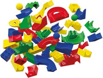 Hubelino Knikkerbaan - Baanelementen - 128dlg - Multicolor, Verzenden, Zo goed als nieuw
