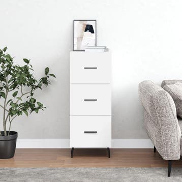 vidaXL Dressoir 34,5x34x90 cm bewerkt hout wit, Verzenden, Nieuw, Overige houtsoorten, Minder dan 50 cm
