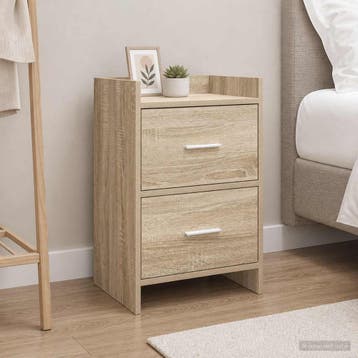 vidaXL Nachtkastjes 2 st Sonoma Eiken 40 x 30 x 60 cm, Minder dan 45 cm, Verzenden, Nieuw, 55 tot 70 cm