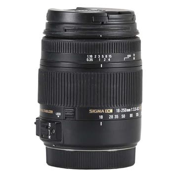 Sigma 18-250mm f/3.5-6.3 DC Macro OS HSM - Ges met garantie, Ophalen of Verzenden, Gebruikt